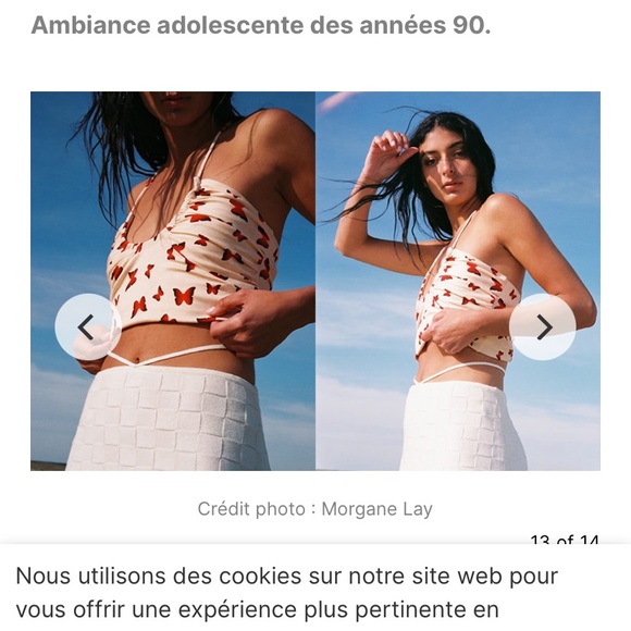 NWT Musier Paris Butterfly Paz soft stretchy jersey strappy  tank top size 40 - Picture 3 of 16